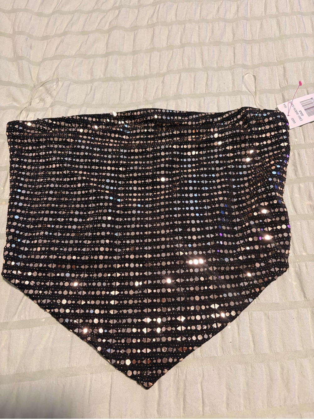 Black Sequin crop top